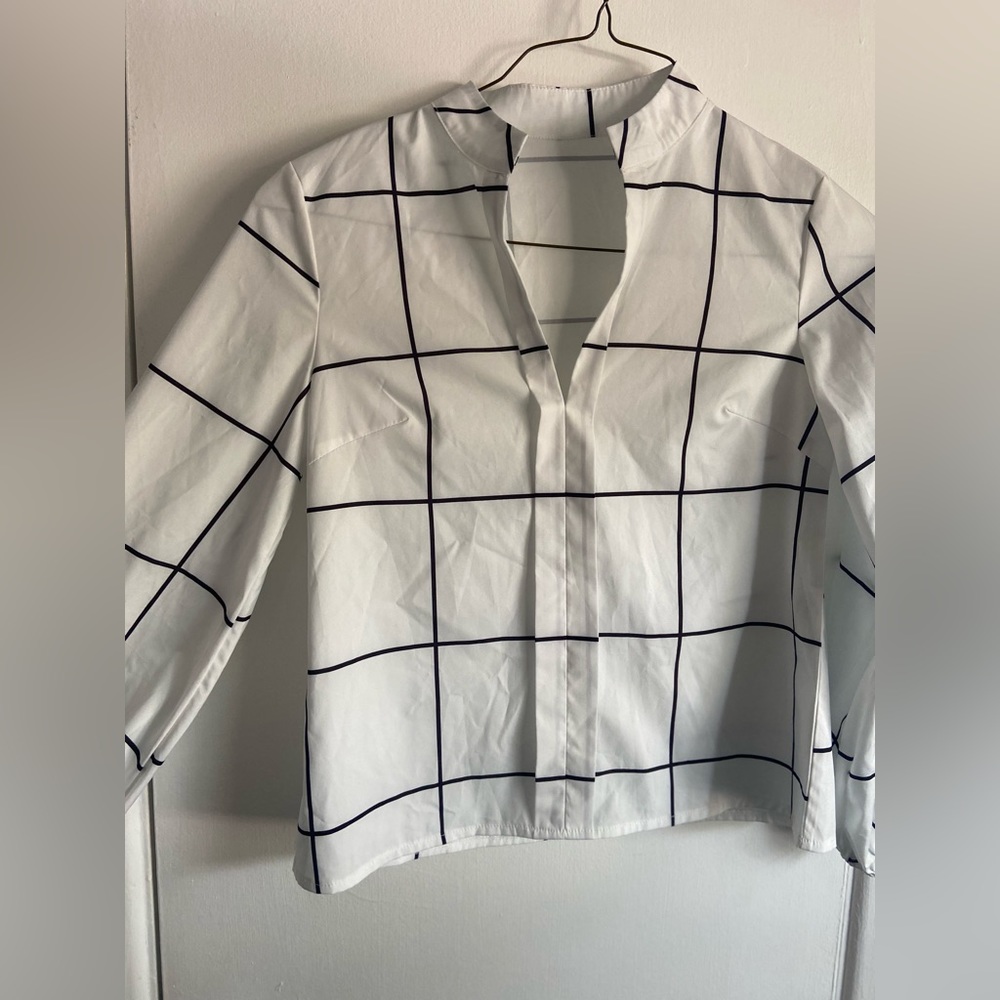 White and black blouse